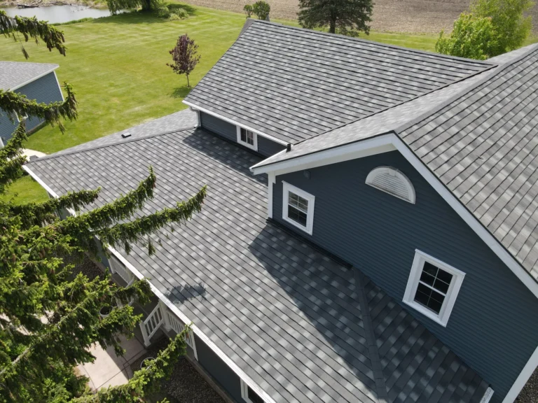 DECRA Shingle XD stone-coated steel roof in Natural Slate on a residential home